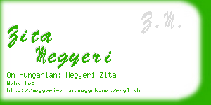 zita megyeri business card